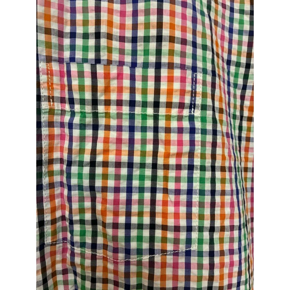 Eterna Modern Fit Men's XL Short Sleeve Button Down Shirt Multicolor CheckCotton - Picture 7 of 7